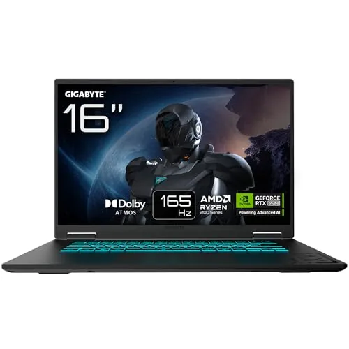 GIGABYTE Gaming A16 Portátil - 16", 165Hz WUXGA, Ryzen 7 260