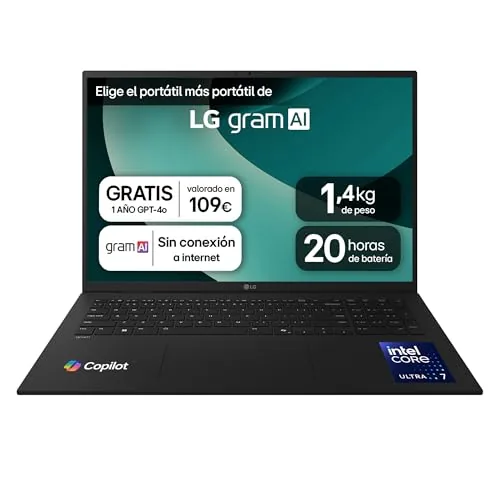 LG gram 17ZD90T.AX88B - Ordenador Portátil 17" Intel Core Ultra7 255H
