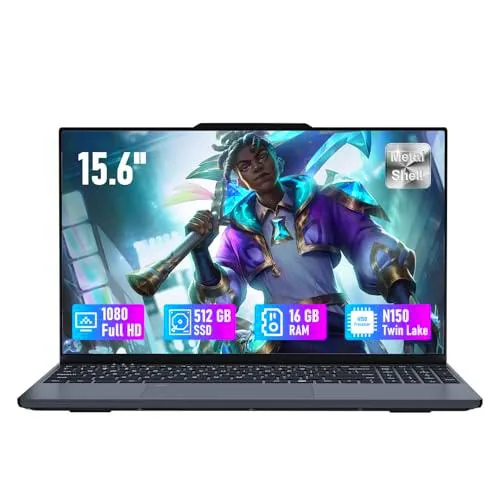 15,6 Pulgadas Ordenador Portátil 16GB RAM DDR4 512GB SSD Processor N150 (4C de KAQIMOCI
