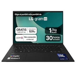 LG gram 14Z90T-G.AD8BB Ordenador Portátil 14 Pulgadas Intel Core Ultra7 255H