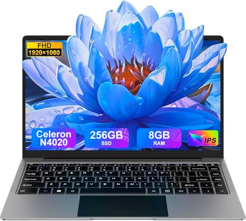 Ordenador portátil 14 Pulgadas N4020 hasta 2,8 GHz Portátil 8GB LPDDR4 RAM 256GB SSD Soporte 1TB SSD Expansión portatil 2.4G+5G WiFi BT4.2 USB