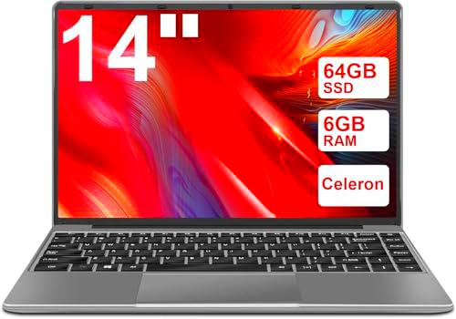 WOZIFAN Ordenador portátil Win10 N4020 Up to 2.8Ghz 64GB Admite expansión SSD 1TB 14" Portátiles FHD 2.4G+5G WiFi Bluetooth 4.2 Mini HDMI con ratón inalambrico &amp; Pegatinas Teclado Español-Gris