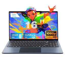 Ordenador Portátil de 16 pulgadas, portátil Core i5-8210Y procesador 16 GB RAM 512 GB SSD