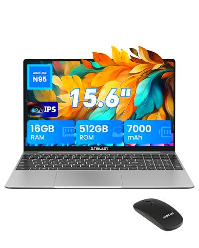 TECLAST Ordenador Portatil 15,6&quot;,7000mAh,Ratón Incluido,Quad-Core(hasta 3,4 GHz),Portátil Computadora 16GB DDR4 512GB SSD,Expansión 1TB,Laptop,WiFi,BT 5,Tipo C,USB3.0,HDMI,Notebook 1080P Versión 2025