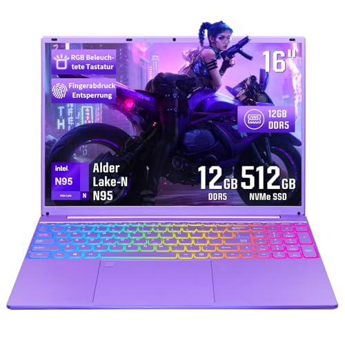 LONGEVINCE Ordenador portátil de 16 pulgadas, 12 GB de RAM DDR5