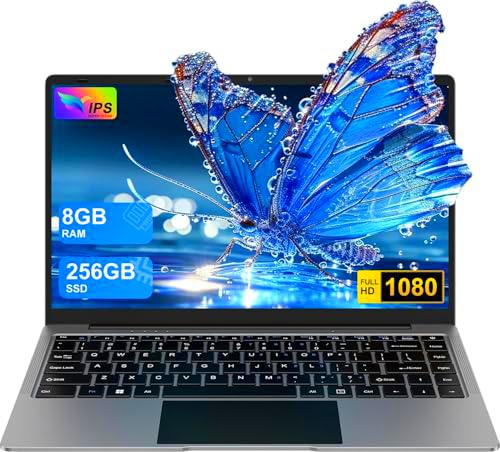 Ordenador portátil 14 Pulgadas N4020 hasta 2,8 GHz Portátil 8GB LPDDR4 RAM 256GB SSD Soporte 1TB SSD Expansión portatil 2.4G+5G WiFi BT4.2 USB