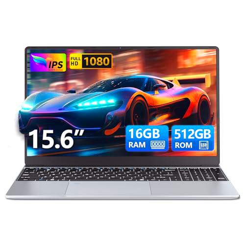 Ordenador Portátil 15,6 pulgadas, 16 GB de RAM 512 GB de SSD CPU Celeron N5095 PC Portatil