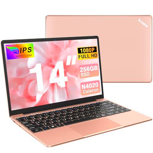 bvate Portátil 256 GB 14&quot; Win 11 N4020 Support Expansion 1 to SSD 1080P 2.4G+5G WiFi Mini HDMI &amp; Wireless Mouse Keyboard Film for Keyboard