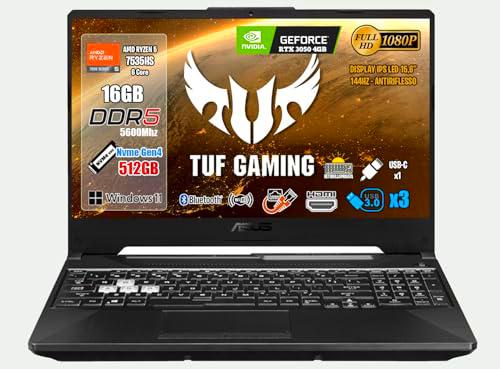 ASUS Ordenador portátil Gaming TUF A15, CPU Amd Ryzen5 7535HS