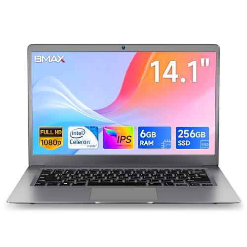 BMAX Ordenador Portátil 14,1" 6GB RAM 256GB SSD Soporte 1TB SSD Expansión
