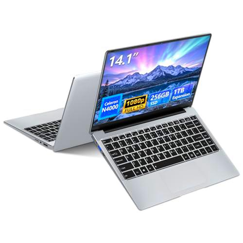 Ekonavi Ordenador Portátide 14,1 Pulgadas, Celeron N4000 SSD de 256 GB RAM LPDDR4 de 6 GB