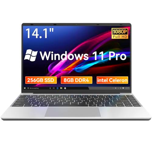 Gezoon Ordenador portátil, 14,1 pulgadas Win 11 Pro 8 GB LPDDR4 256 G SSD Laptop