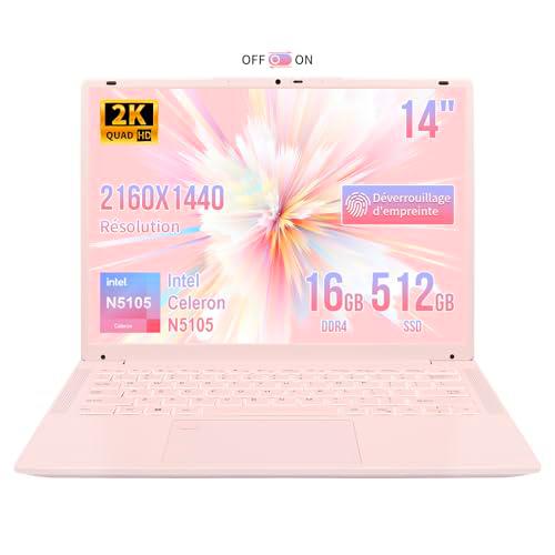 IUGNG Portátil de 14,1 pulgadas, procesador Celeron N5105