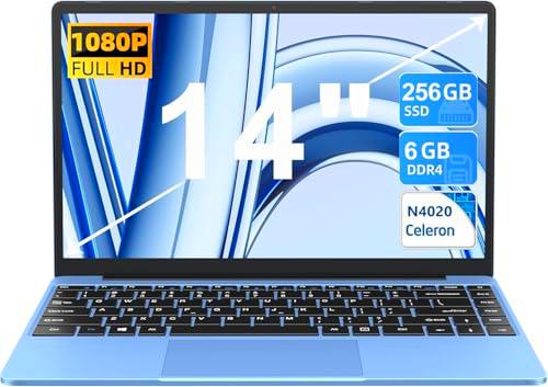 Ordenador Portatil Celeron N4020 Up to 2.8Ghz, Ordenadores Portatiles 14 Pulgadas Win 11 con 5G WiFi 6+256GB SSD Expansión 1TB