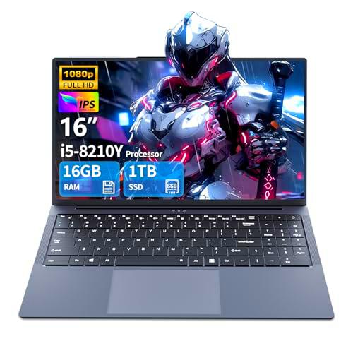 Ordenador Portátil 16 pulgadas, PC portátil 16GB RAM 1TB SSD，Portátil Core i5 hasta 3,60 GHz