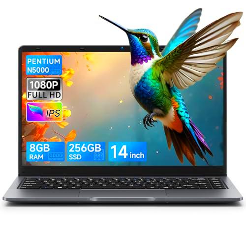 BMAX Ordenador Portátil 14 Pulgadas FHD Pentium N5000 CPU (Supera a Celeron) 8GB RAM 256GB SSD Expansión 2TB Win11 PC Portatil 4 Núcleos Laptop 5G WiFi