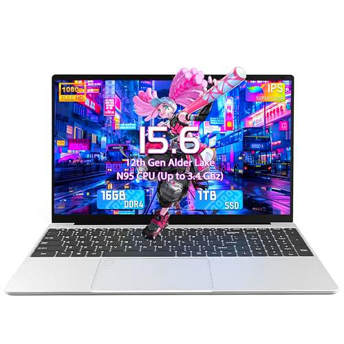 Ordenador portátil FHD de 15,6 pulgadas, Intel N95 (hasta 3,4 GHz)