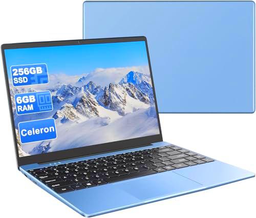 14"Ordenador Portatil 256GB SSD N4020(hasta 2.8Ghz) Win 11 PC 1920x1080 FHD Mini Puerto Multimedi Dual WiFi BT 4.2 Soporta 1TB SSD Expansión con Ratón Inalámbrico para Trabajo-Estudio-Aprendizaje-Azul