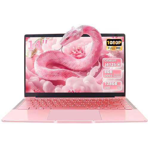 Fsjun Ordenador portátil de 14 pulgadas, color oro rosa