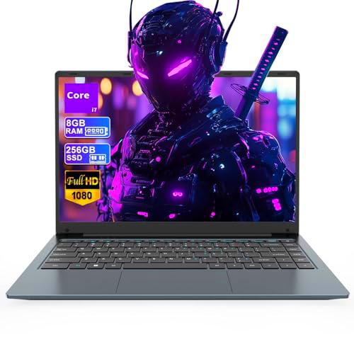 Portátil Core i7 (hasta 3,1 GHz) Ordenador portátil de 14,1 pulgadas 1920*1080 FHD IPS 8GB RAM 256GB SSD Laptop PC WiFi5 Bluetooth4.2 USB3.0 * 3 Puertos Ethernet Puerto HDMI Batería de 4500 mAh