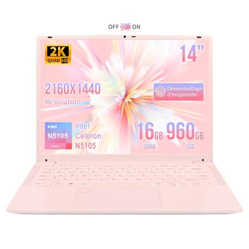 IUGNG Portátil de 14,1 pulgadas, procesador Celeron N5105