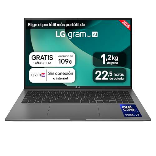LG gram 16ZD90T-G.AX78B Ordenador Portátil 16 Pulgadas Intel Core Ultra7 255H