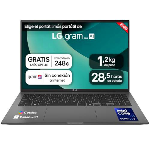 LG gram 16Z90T-G.AD88B Portátil 16 Pulgadas, WQXGA IPS