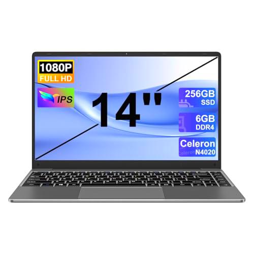 Ordenador Portátil Win 11 con 5G WiFi, Portátil 14 Pulgadas 6GB RAM 256GB SSD Expansión SSD 1TB