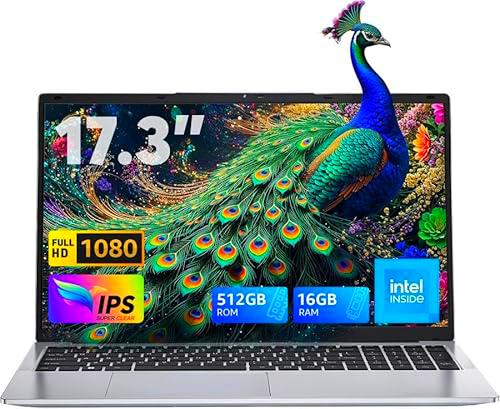 ACEMAGIC 2025 Ordenador Portáties 17.3 Pulgadas Alder Lake N97 hasta 3.6Ghz Portátil Officina Expansión 2TB,Gris，Type c,Hdmi,2666Mhz