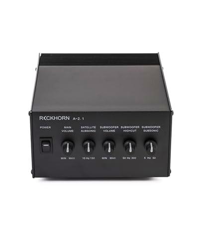 Reckhorn A 2.1 Amplificador estéreo de 3 Canales + Amplificador subwoofer Mono con Crossover Activo