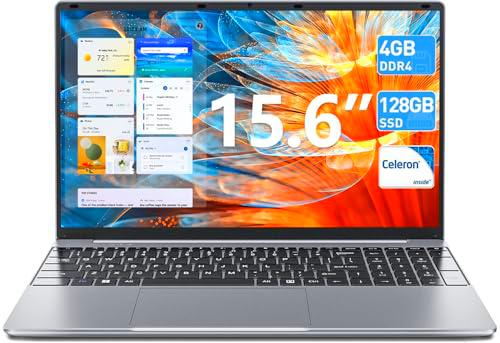 SGIN Portátil de 15,6 pulgadas, 4 GB de RAM, 128 GB SSD Home 11