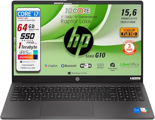 HP 250 G10, PC portátil CPU Intel Core i7-1355U 13th 10Core