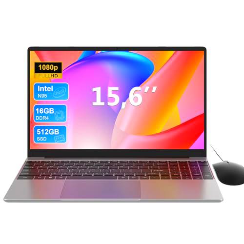 Ordinateur Portable 15,6 Pouces, Intel N95, 16Go RAM 512Go SSD