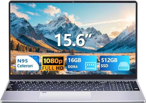 Laptop, N95 Processor(Up to 3.4GHz) Gaming Laptop 1920X1080 FHD IPS Screen,laptops Computer 16GB DDR4 1TB SSD,180ºOpen Angle