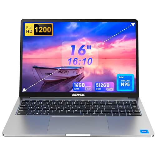 ACEMAGIC Ordenador portátil con pantalla FHD de 16 pulgadas