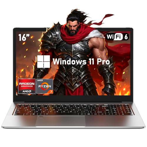 NIAKUN 16 Pulgadas Pc Gaming Portatil Laptop, AMD Ryzen 7 5825U Procesador (hasta 4.5Ghz) 32GB RAM 1TB SSD