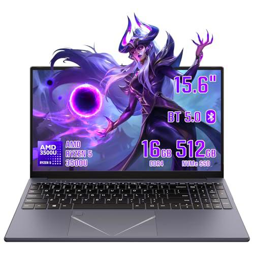 LONGEVINCE Portátil portátil de 15,6 pulgadas, procesador AMD Ryzen 5 3500U