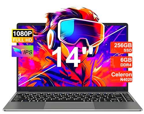 NOTODD Ordenador Portátil Win 11 con 5G WiFi, Portátil 14 Pulgadas 6GB RAM 256GB SSD