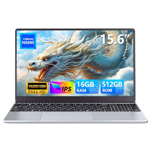 Ordenador Portátil 15.6 pulgadas, 16GB RAM 512GB SSD Celeron N5095