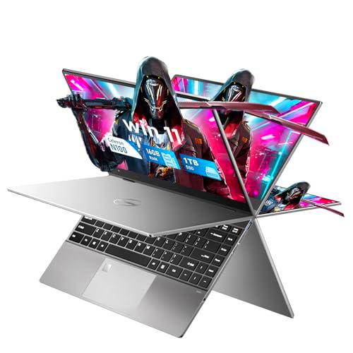 FUNYET PC Portátiles 2 en 1, Procesador N100 16GB RAM 1TB SSD Win 11 PC Laptop