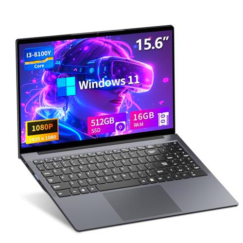 Ordenador Portáti 15,6 pulgadas Core i3-8100Y, PC Portátil 16GB RAM 512GB SSD