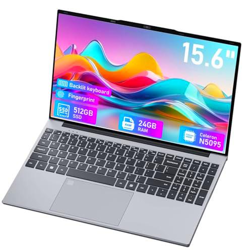 Ordenador Portátil 15.6", Portátiles 24GB RAM 512GB SSD (Ampliable hasta 1 TB)