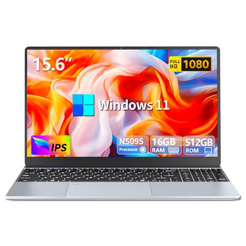Ordenador Portátil Win 11, 15.6 Pulgadas PC Portatil 16Go LPDDR4 RAM 512Go SSD