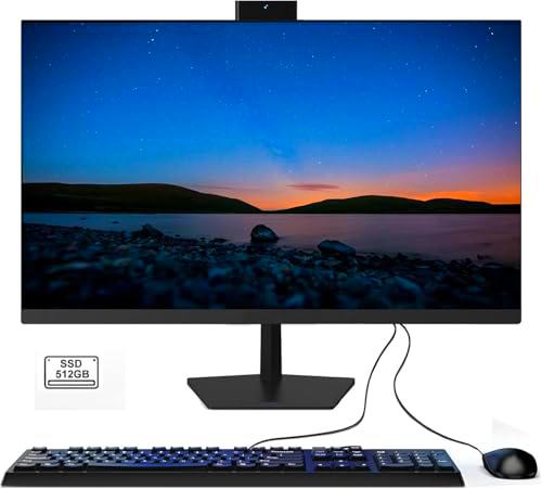 27" Computadora Todo En Uno Procesador Core i7 16GB RAM 512GB SSD Computadora Escritorio Todo en uno Hasta 3,20 GHz Computadoras Todo En Uno FHD Mouse y Teclado Dual Banda WiFi Bluetooth 4.2 Cable