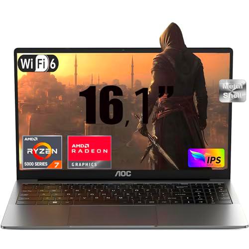 AOC Ordenador portátil con AMD Ryzen 7 5700U, hasta 4,3 GHz