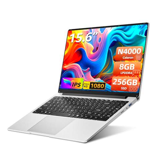 Ordenador Portáti de 15,6 pulgadas Celeron N4000, PC Portatil 8GB RAM LPDDR4 256GB SSD FHD 1920 x 1080