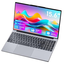 Ordenador Portátil 15.6" Con Win11, Portátiles 16GB RAM 512GB SSD (Ampliable Hasta 1TB)