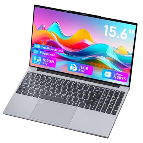 Ordenador Portátil 15.6&quot; Con Win11, Portátiles 16GB RAM 512GB SSD (Ampliable Hasta 1TB)