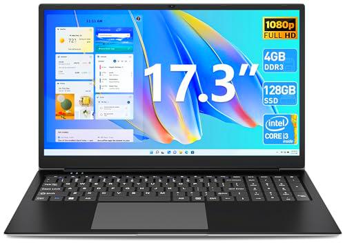 Naclud Ordenador portátil de 17,3 pulgadas, 4 GB de RAM