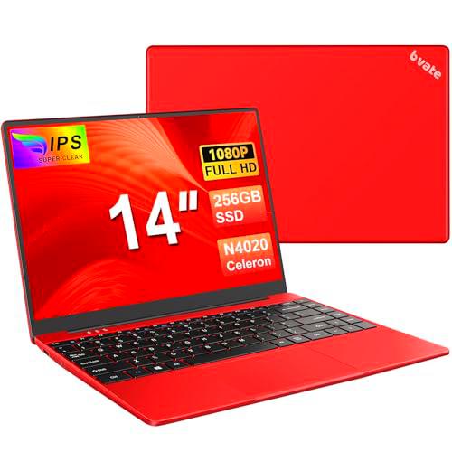 bvate Ordenador portátil de 14 pulgadas Win 11 Ordenador 256 GB 1080P 2,4 G + 5 G compatible con tarjeta SSD y tarjeta TF extendida